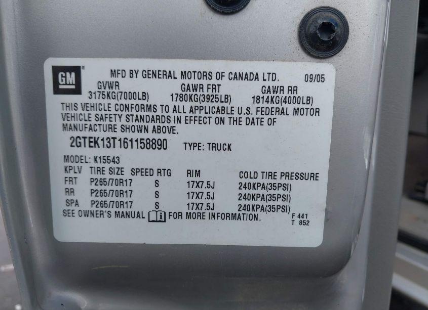 Photo 9 of 2006 Gmc Sierra 1500 SLT (VIN 2GTEK13T161158890)