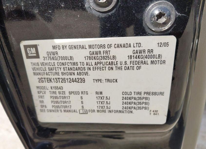 Photo 9 of 2006 Gmc Sierra 1500 SLT (VIN 2GTEK13T261244239)