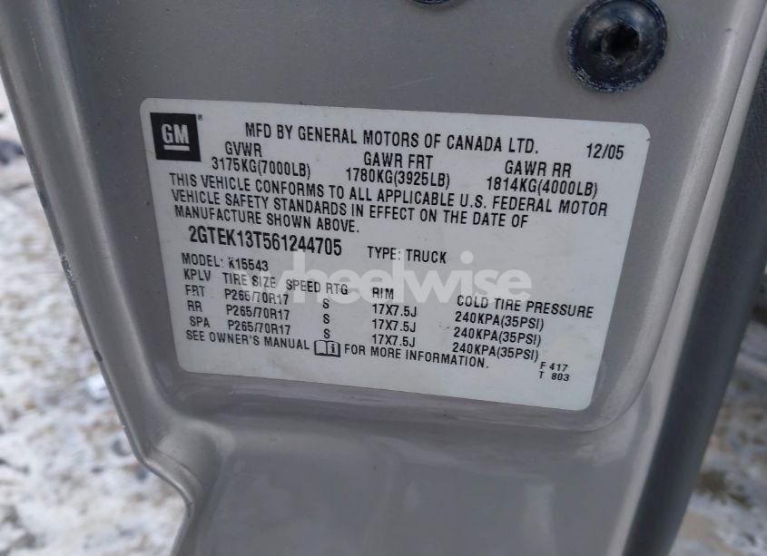 Photo 9 of 2006 Gmc Sierra 1500 SLE2 (VIN 2GTEK13T561244705)