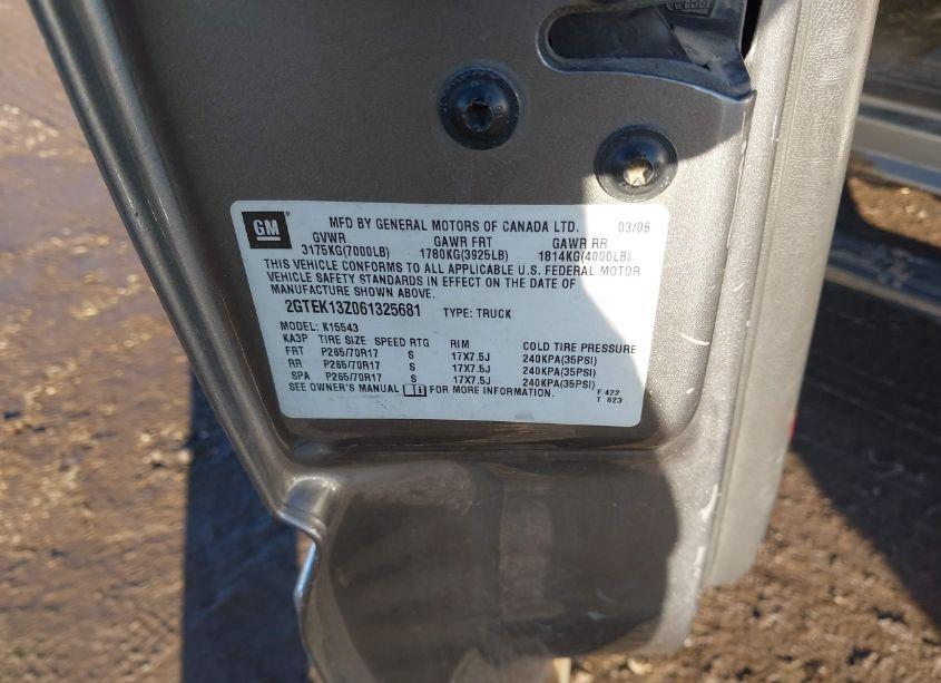 Photo 9 of 2006 Gmc Sierra 1500 SLT (VIN 2GTEK13Z061325681)