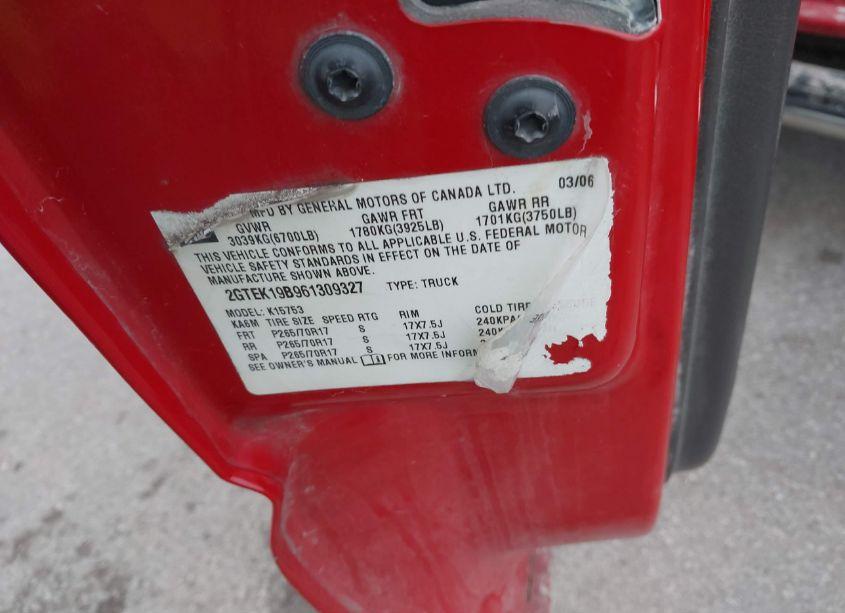 Photo 9 of 2006 Gmc Sierra 1500 SLE1 (VIN 2GTEK19B961309327)