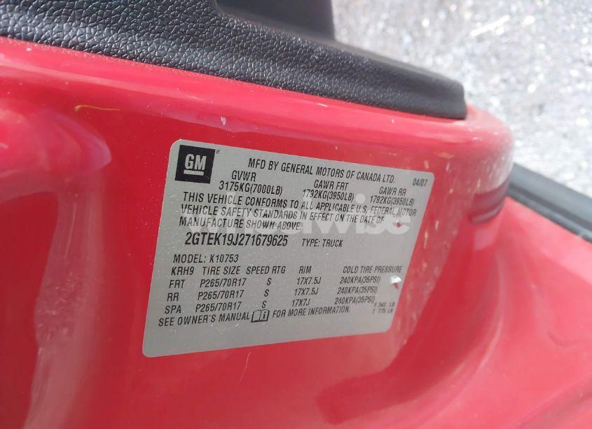 Photo 9 of 2007 Gmc Sierra 1500 SLE2 (VIN 2GTEK19J271679625)