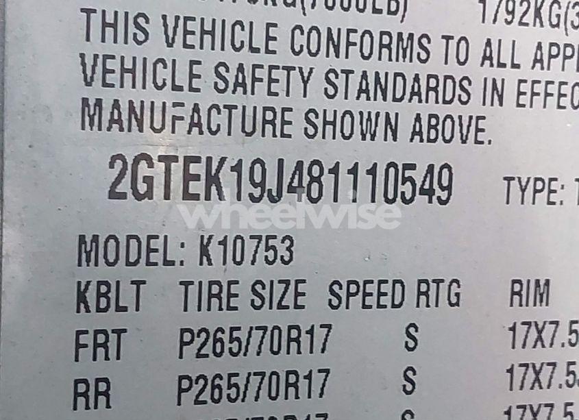 Photo 9 of 2008 Gmc Sierra 1500 SLE1 (VIN 2GTEK19J481110549)