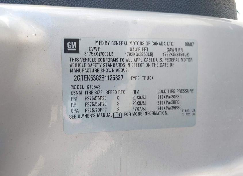 Photo 9 of 2008 Gmc Sierra 1500 DENALI (VIN 2GTEK638281125327)