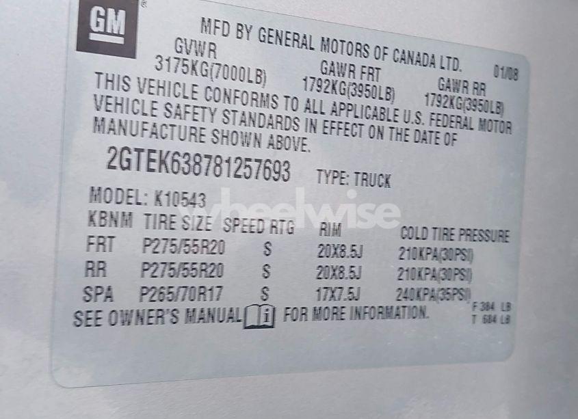 Photo 9 of 2008 Gmc Sierra 1500 DENALI (VIN 2GTEK638781257693)