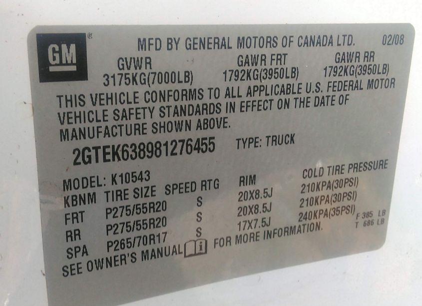 Photo 9 of 2008 Gmc Sierra 1500 DENALI (VIN 2GTEK638981276455)