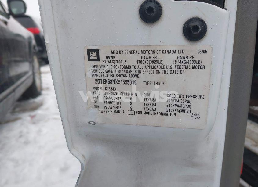 Photo 9 of 2005 Gmc Sierra 1500 DENALI (VIN 2GTEK63NX51355019)