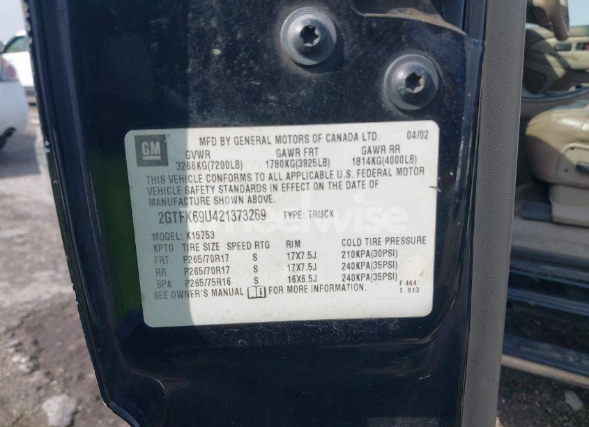 Photo 9 of 2002 Gmc Sierra 1500 DENALI (VIN 2GTFK69U421373269)