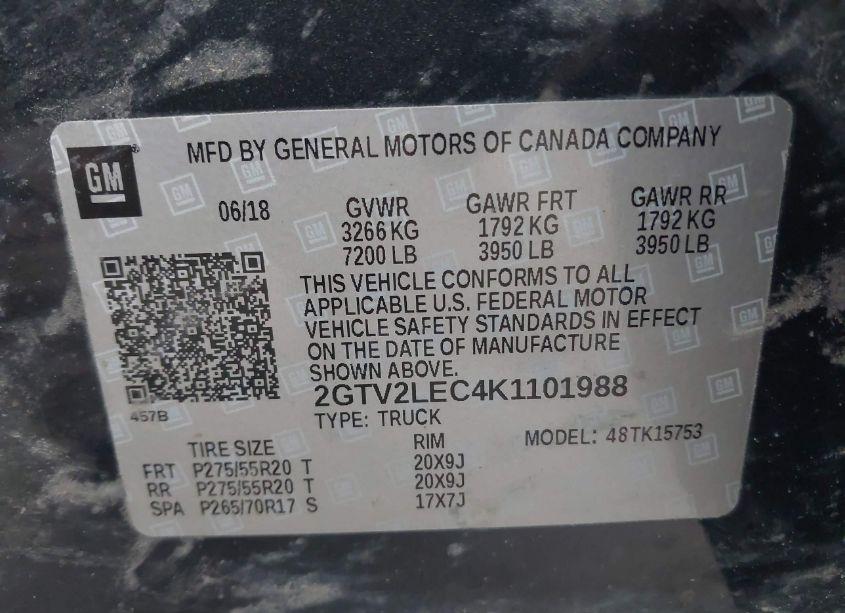 Photo 9 of 2019 Gmc Sierra 1500 LIMITED (VIN 2GTV2LEC4K1101988)