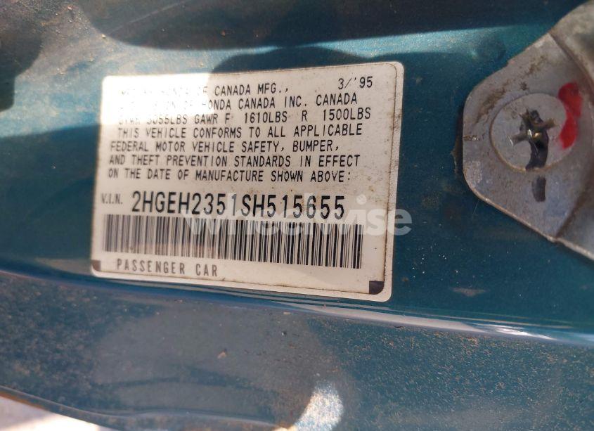 Photo 9 of 1995 Honda Civic CX (VIN 2HGEH2351SH515655)