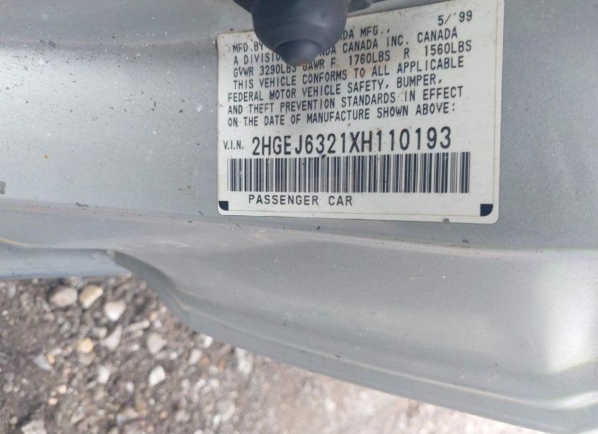 Photo 9 of 1999 Honda Civic CX (VIN 2HGEJ6321XH110193)