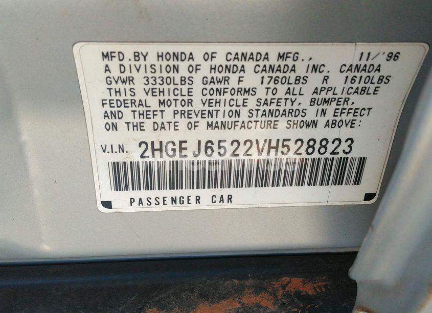 Photo 9 of 1997 Honda Civic DX (VIN 2HGEJ6522VH528823)