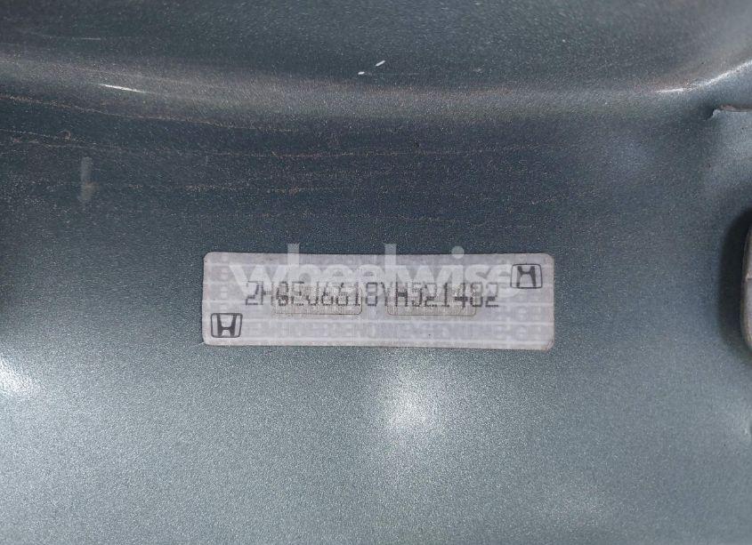 Photo 12 of 2000 Honda Civic SE (VIN 2HGEJ6618YH521482)