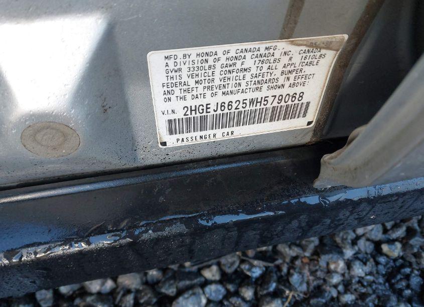 Photo 9 of 1998 Honda Civic DX (VIN 2HGEJ6625WH579068)