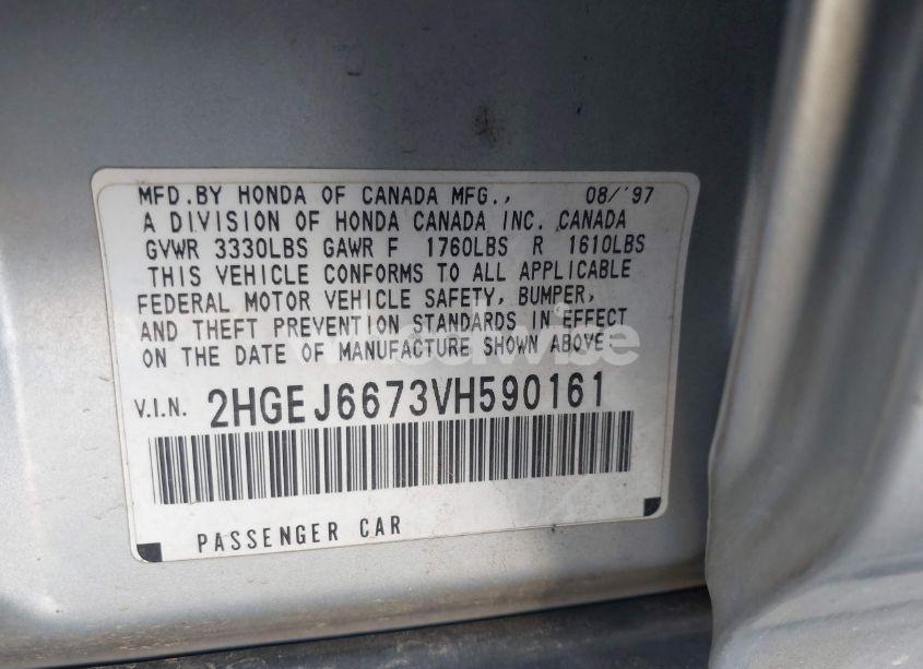 Photo 9 of 1997 Honda Civic LX (VIN 2HGEJ6673VH590161)