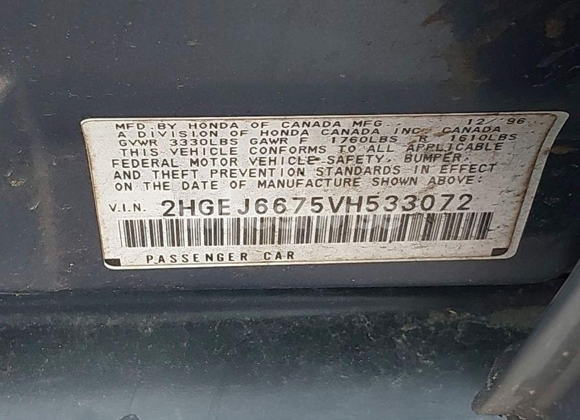 Photo 9 of 1997 Honda Civic LX (VIN 2HGEJ6675VH533072)