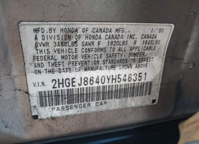 Photo 9 of 2000 Honda Civic EX (VIN 2HGEJ8640YH546351)