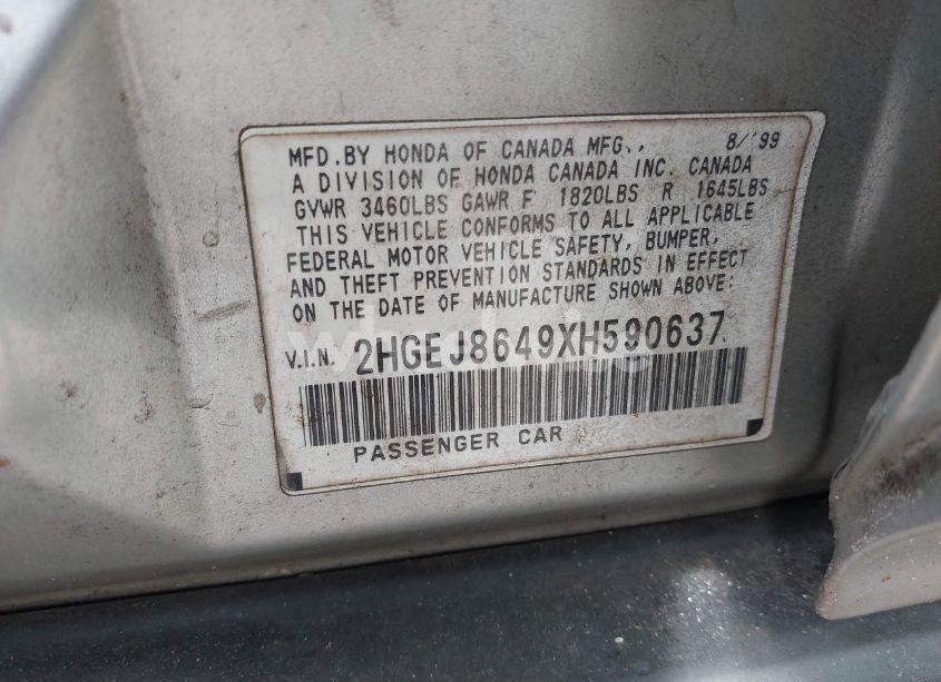 Photo 9 of 1999 Honda Civic EX (VIN 2HGEJ8649XH590637)