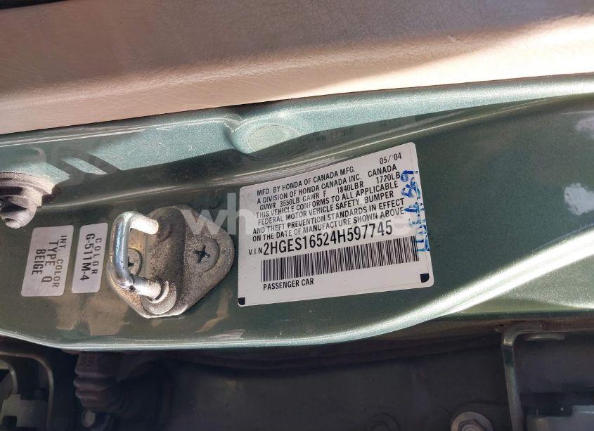 Photo 9 of 2004 Honda Civic LX (VIN 2HGES16524H597745)