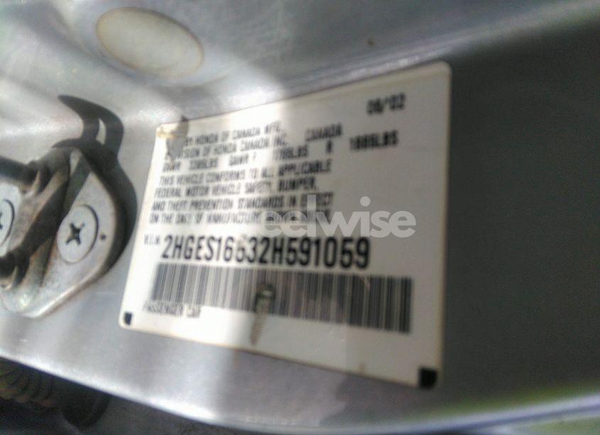 Photo 9 of 2002 Honda Civic LX (VIN 2HGES16532H591059)