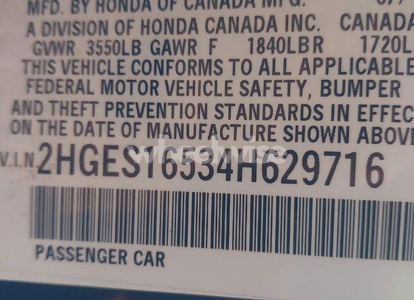 Photo 9 of 2004 Honda Civic LX (VIN 2HGES16534H629716)