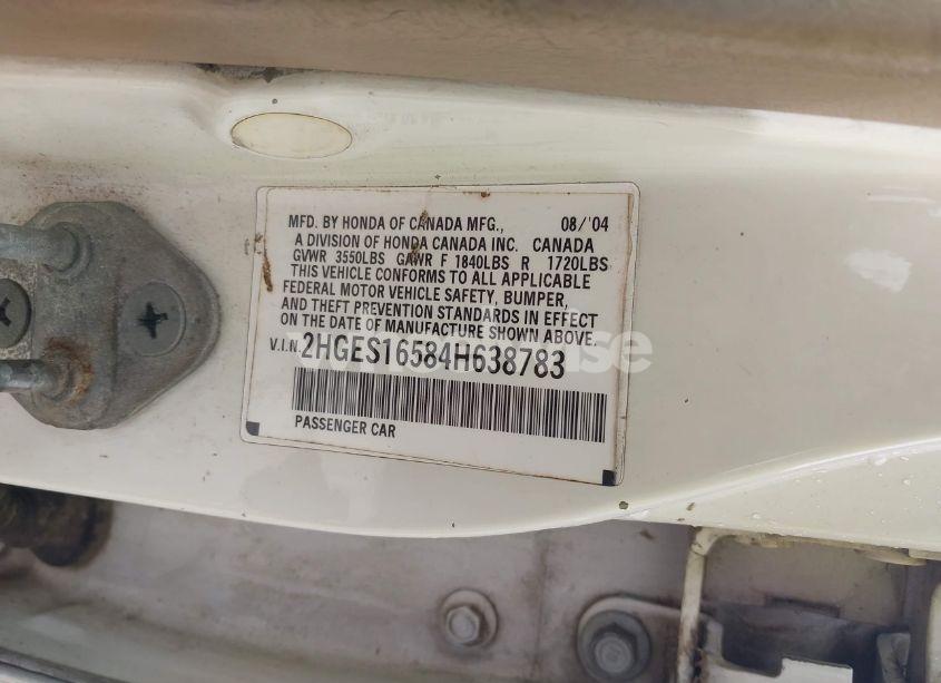 Photo 9 of 2004 Honda Civic LX (VIN 2HGES16584H638783)