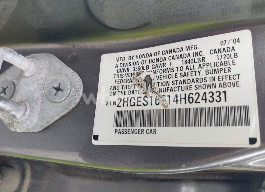 Photo 9 of 2004 Honda Civic LX (VIN 2HGES16614H624331)