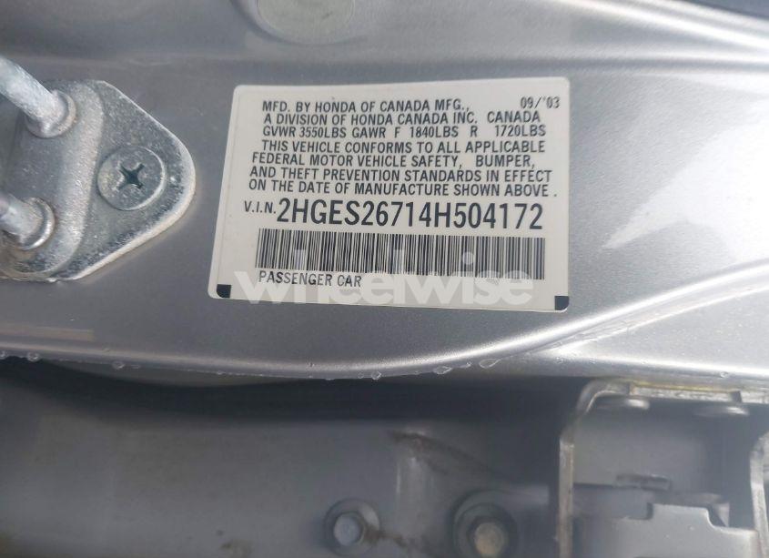 Photo 9 of 2004 Honda Civic EX (VIN 2HGES26714H504172)