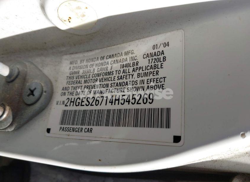 Photo 9 of 2004 Honda Civic EX (VIN 2HGES26714H545269)