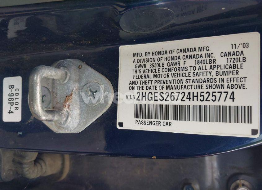 Photo 9 of 2004 Honda Civic EX (VIN 2HGES26724H525774)