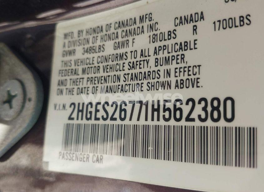 Photo 9 of 2001 Honda Civic EX (VIN 2HGES26771H562380)