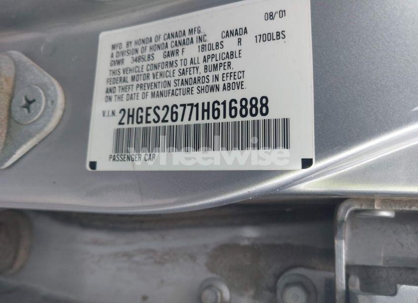 Photo 9 of 2001 Honda Civic EX (VIN 2HGES26771H616888)