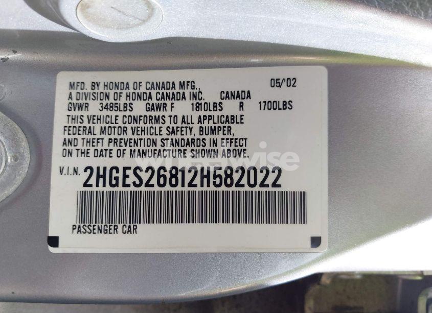 Photo 9 of 2002 Honda Civic EX (VIN 2HGES26812H582022)