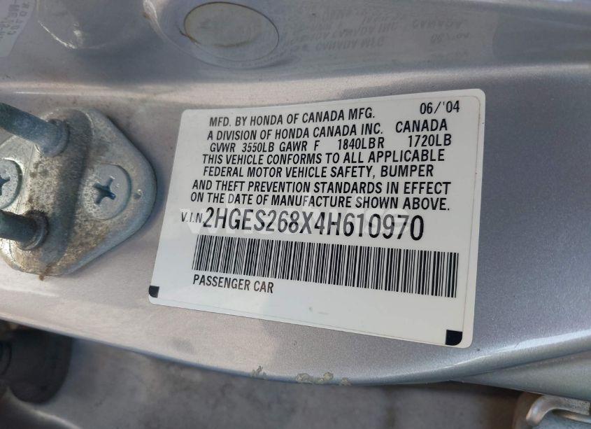 Photo 9 of 2004 Honda Civic EX (VIN 2HGES268X4H610970)