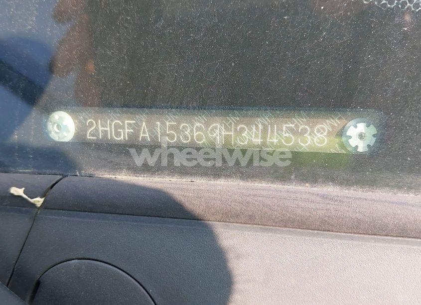 Photo 9 of 2009 Honda Civic VP (VIN 2HGFA15369H344538)