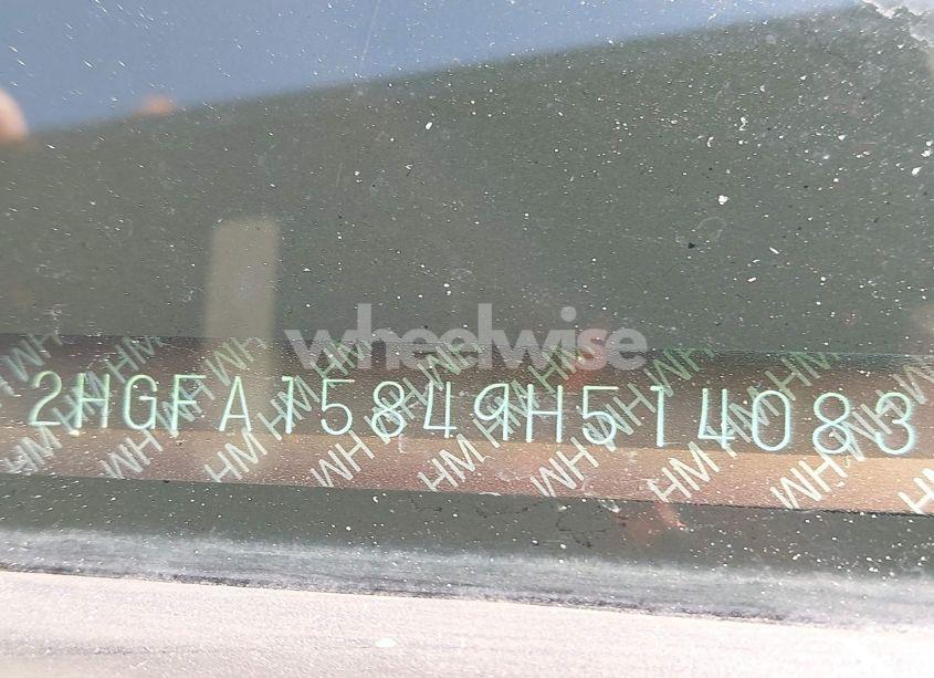 Photo 9 of 2009 Honda Civic EX (VIN 2HGFA15849H514083)