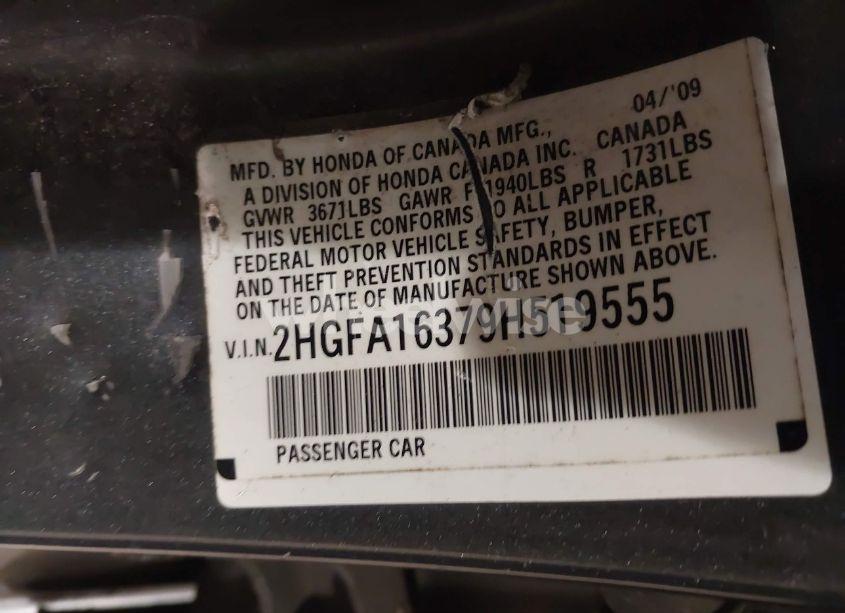 Photo 9 of 2009 Honda Civic VP (VIN 2HGFA16379H519555)