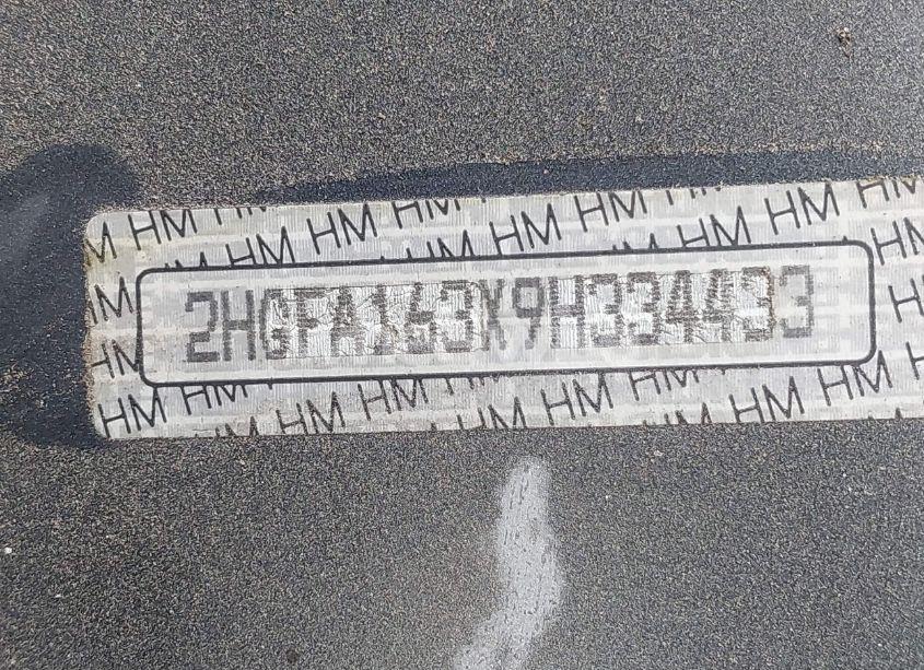 Photo 9 of 2009 Honda Civic VP (VIN 2HGFA163X9H334433)