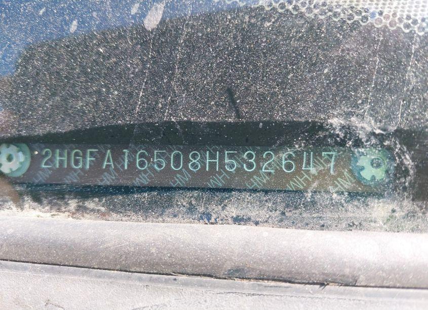 Photo 12 of 2008 Honda Civic LX (VIN 2HGFA16508H532647)