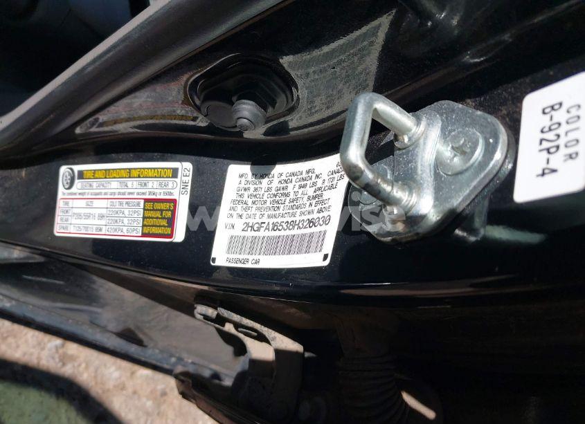 Photo 9 of 2008 Honda Civic LX (VIN 2HGFA16538H326030)