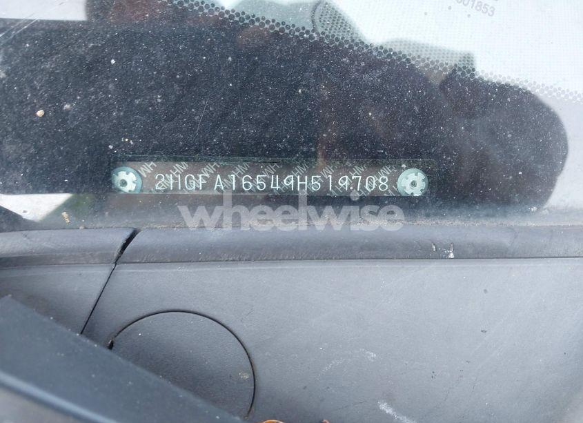 Photo 12 of 2009 Honda Civic LX (VIN 2HGFA16549H519708)