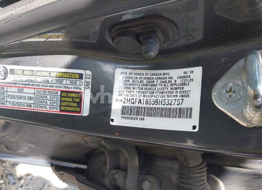 Photo 9 of 2009 Honda Civic LX (VIN 2HGFA16559H532757)