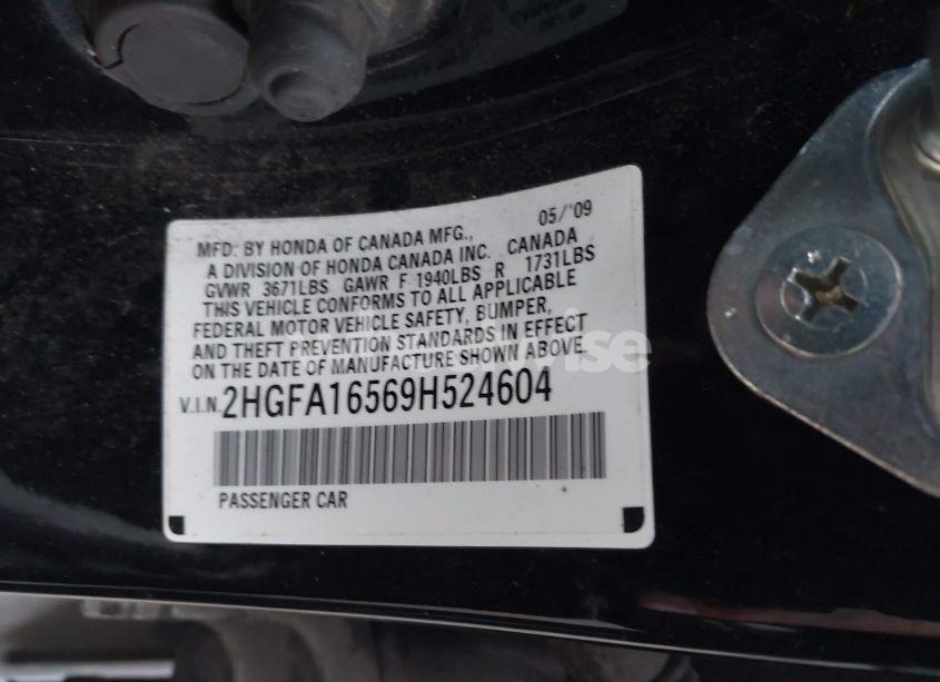 Photo 9 of 2009 Honda Civic LX (VIN 2HGFA16569H524604)