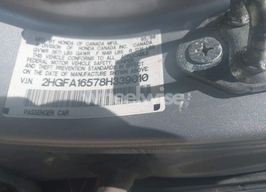 Photo 9 of 2008 Honda Civic LX (VIN 2HGFA16578H339010)