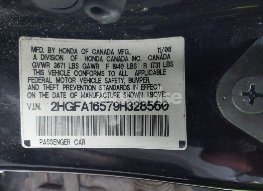 Photo 9 of 2009 Honda Civic LX (VIN 2HGFA16579H328560)