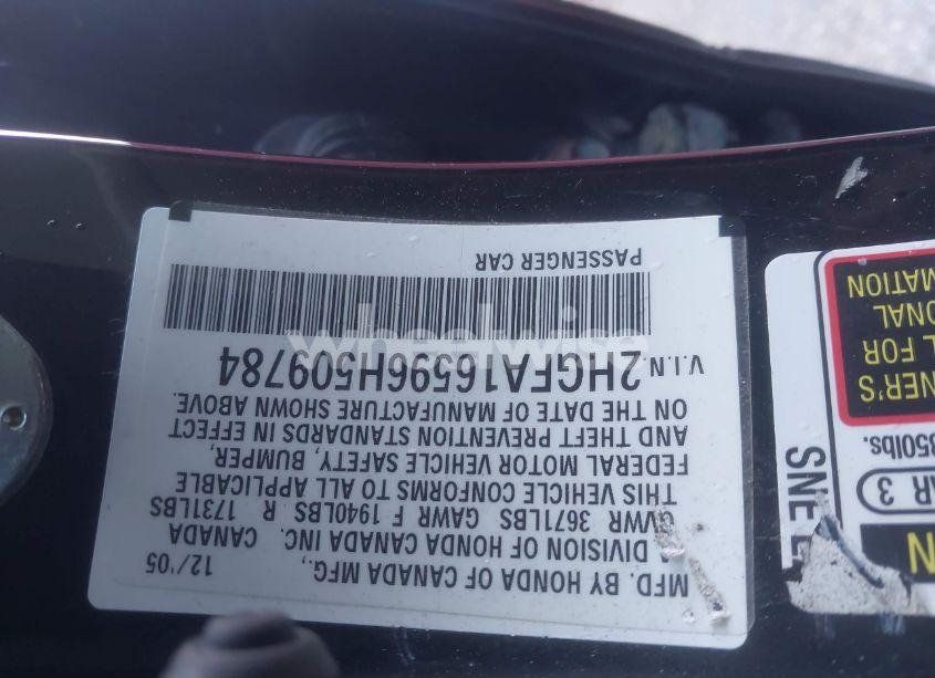 Photo 9 of 2006 Honda Civic LX (VIN 2HGFA16596H509784)