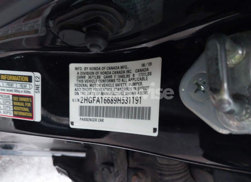 Photo 9 of 2009 Honda Civic LX-S (VIN 2HGFA16689H531191)