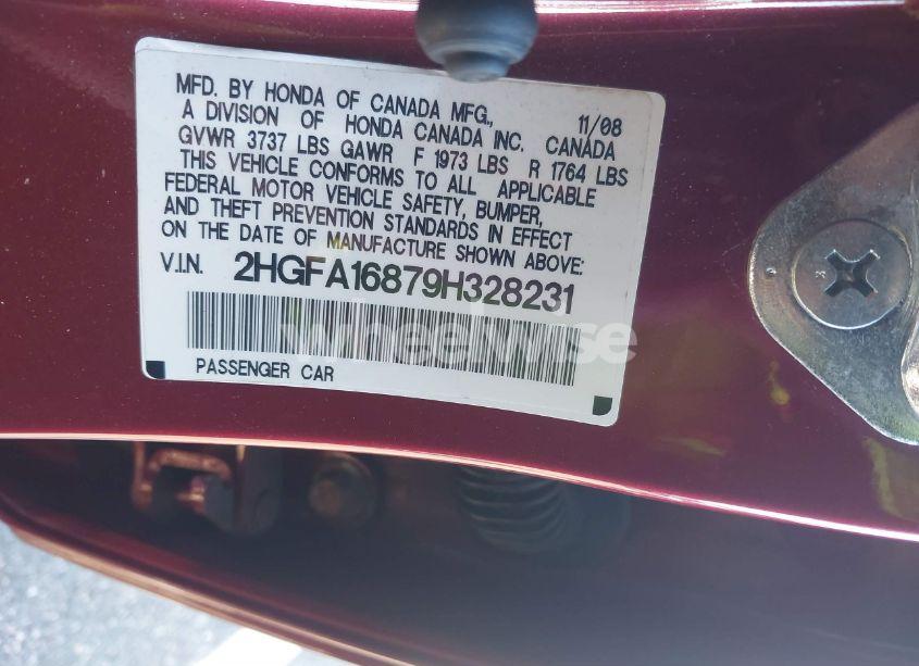 Photo 9 of 2009 Honda Civic EX (VIN 2HGFA16879H328231)