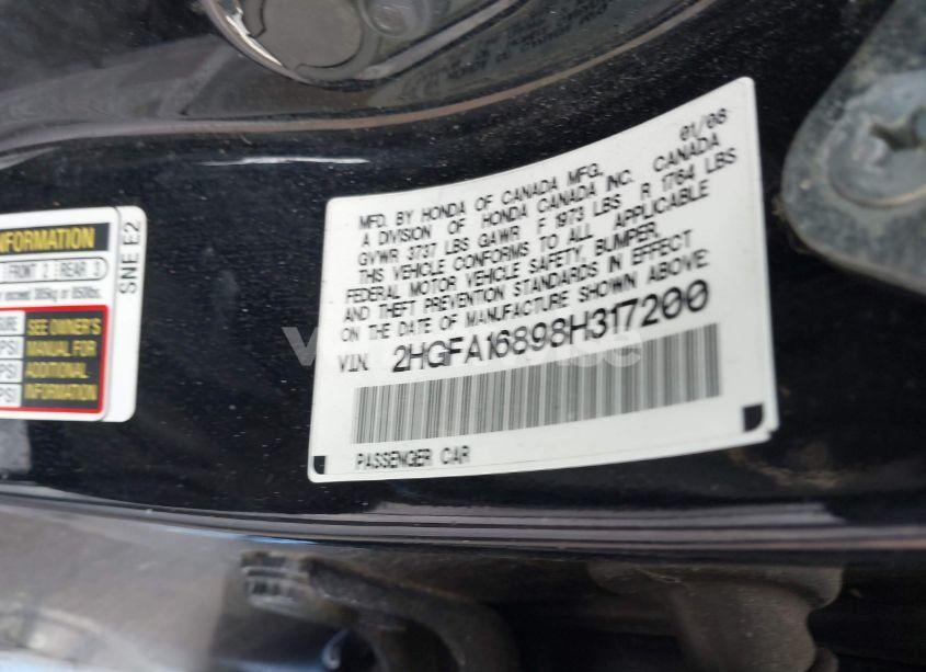 Photo 9 of 2008 Honda Civic EX (VIN 2HGFA16898H317200)