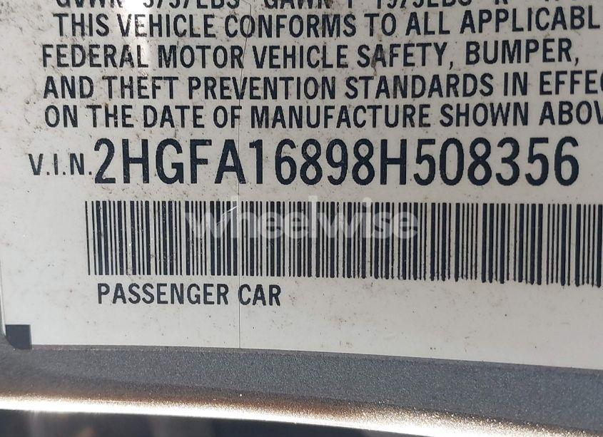 Photo 9 of 2008 Honda Civic EX (VIN 2HGFA16898H508356)